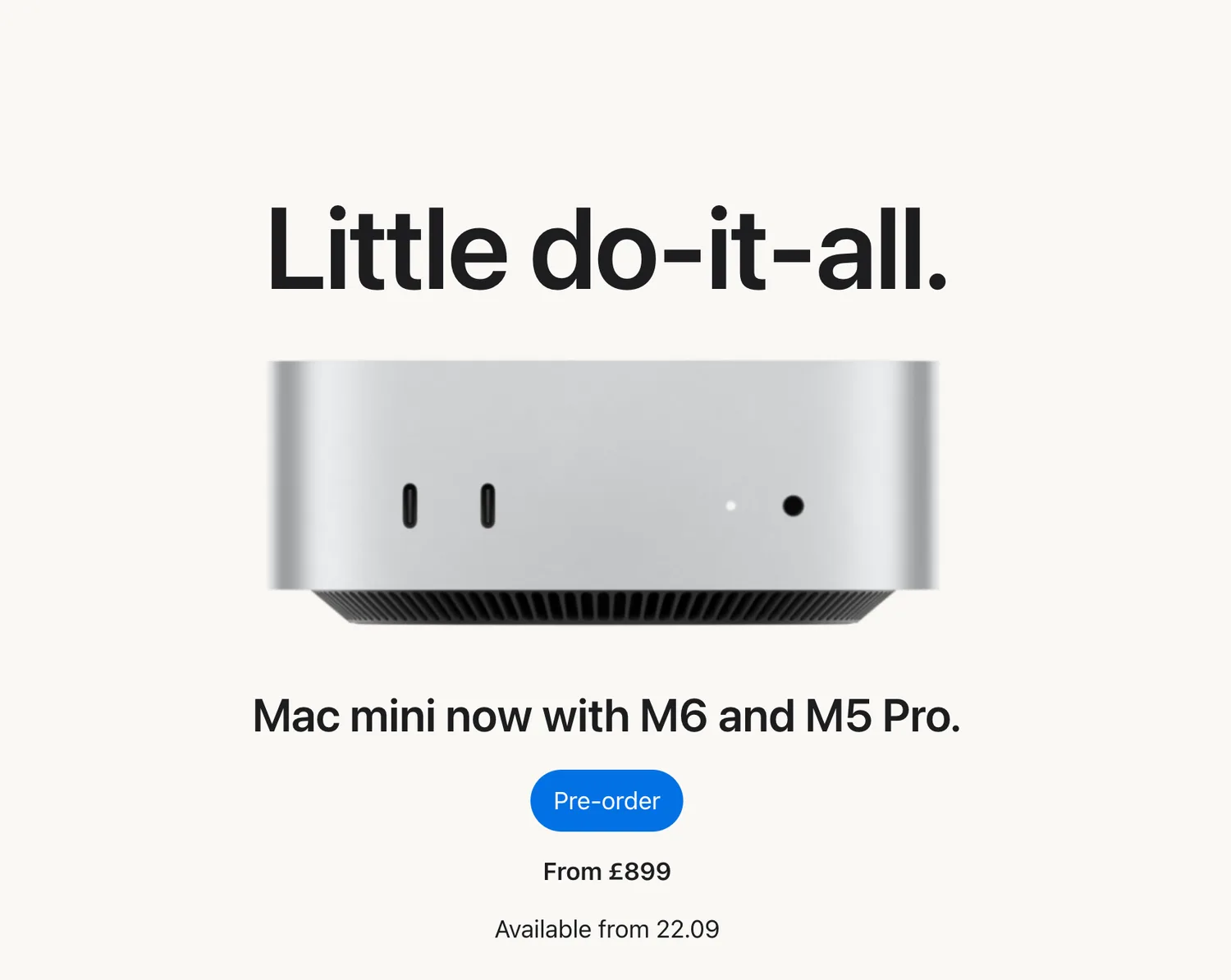 Apple Mac mini, Little do-it-all, now with M6 and M5 Pro, from £899