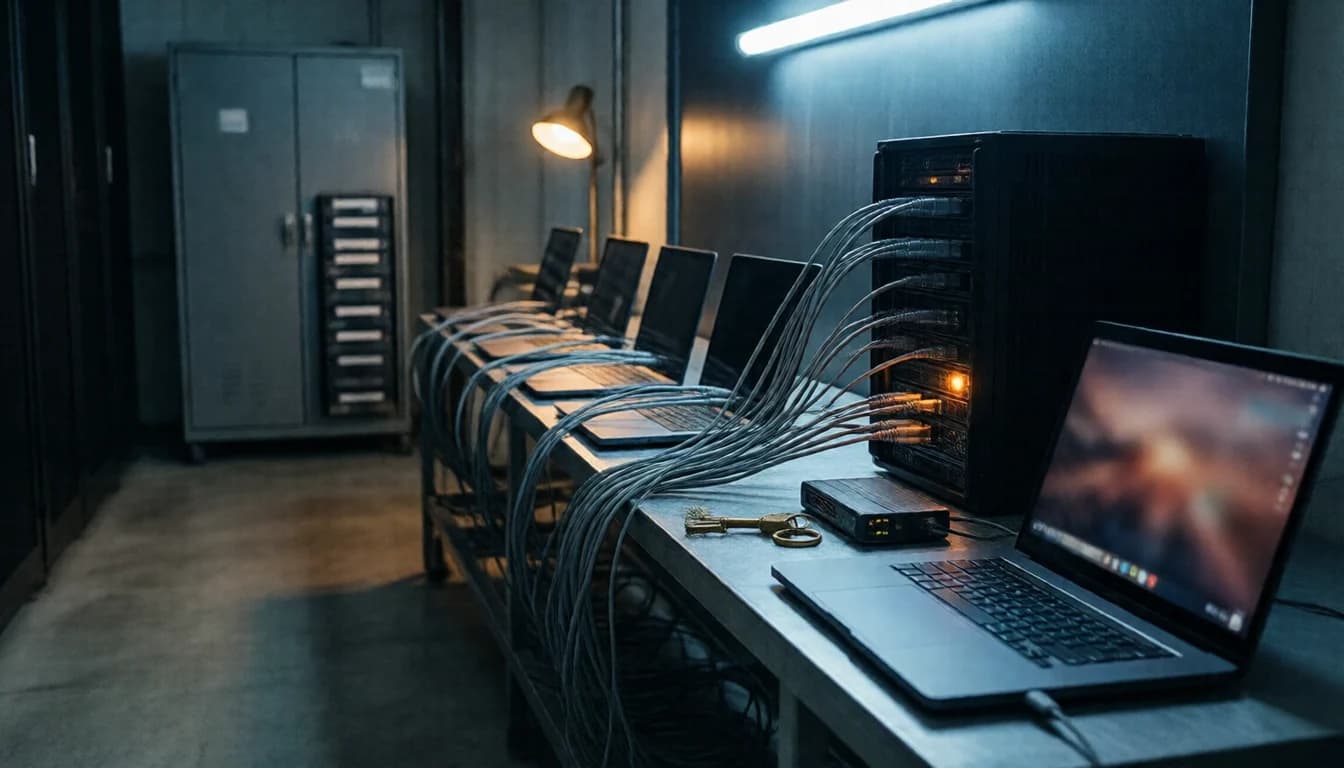 Editorial illustration for the briefing: PAYLOAD ransomware hit a whole Windows domain through two Group Policy objects and no endpoint malware