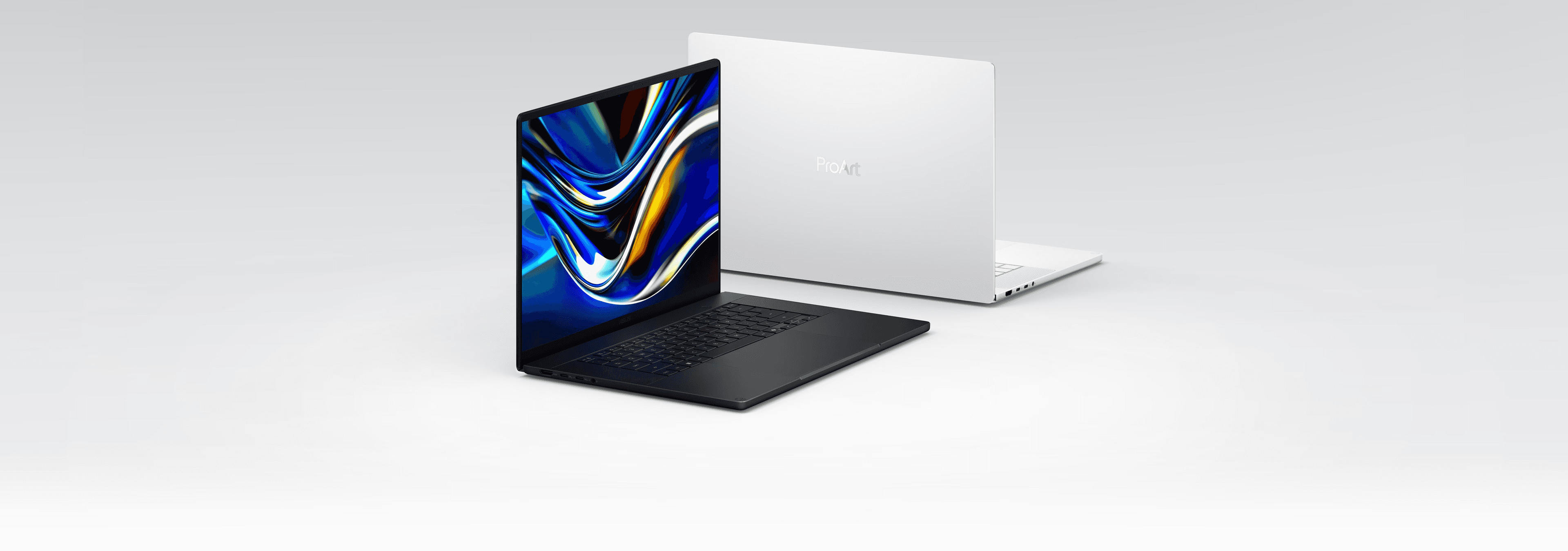 ASUS ProArt P16 H7607 in Nano Black and Neo White finishes.