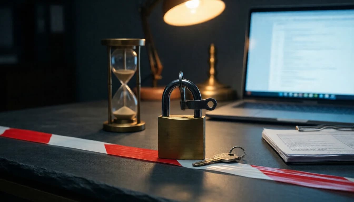 Editorial illustration for the briefing: AWS quarantines a leaked access key in 10 seconds, but the key keeps working for anything not on the deny list
