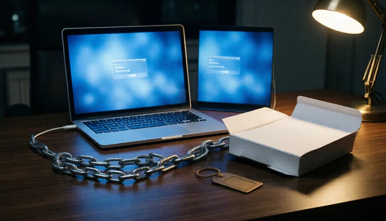 Editorial illustration for the briefing: ChainScript's operator moved its C2 twice for a quarter of a cent, and the blockchain logged both moves