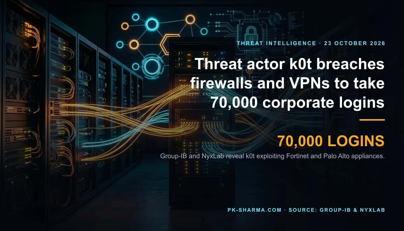 Abstract geometric visualization of glowing perimeter firewall gateway nodes subjected to automated exploit scanning and data exfiltration pipelines.